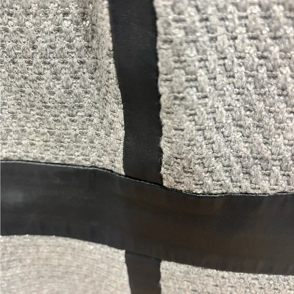 Milly Black Lambskin Leather & Metallic Silver Knit Dress Size 10. - Picture 7 of 11